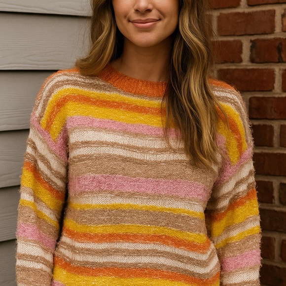 Show Me Your MuMu Sweaters - Show Me Your MuMu Sue Cuffed Striped Sweater Womens Size Large